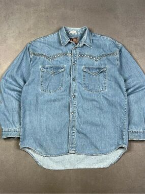 Pepe Jeans Light Blue Denim Western Button-Down Shirt